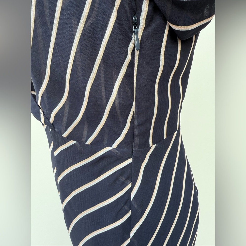 Rachel Roy Collection Striped Midi Wrap Dress Navy White Long Sleeve Sz 2 NWOT - Picture 12 of 14